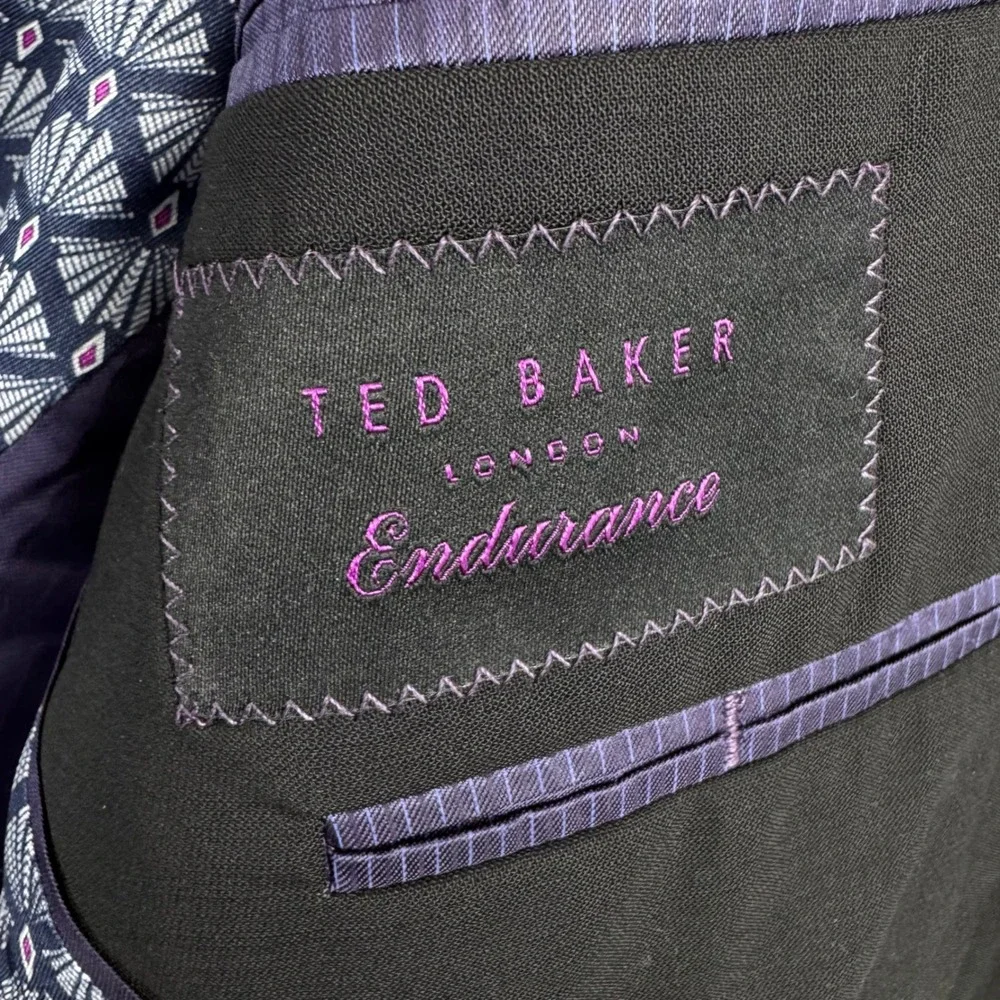 Ted Baker‎ Blazer Mens 38S Black Wool Endurance Jay CT Two Button Professional